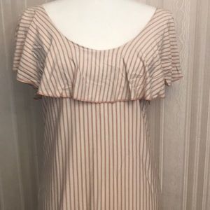Obey Briar Striped Ruffle Dress.